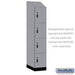Salsbury 15" Wide Premier Wood Locker - Four Tier - 1 Wide - 6 Feet High - 24" Deep - Winter Fog - Resettable Combination Locks - Sweatfully
