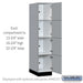 Salsbury 15" Wide Premier Wood Locker - Four Tier - 1 Wide - 6 Feet High - 24" Deep - Winter Fog - Hasps - Sweatfully