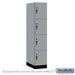 Salsbury 15" Wide Premier Wood Locker - Four Tier - 1 Wide - 6 Feet High - 24" Deep - Winter Fog - Hasps - Sweatfully