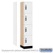 Salsbury 15" Wide Premier Wood Locker - Four Tier - 1 Wide - 6 Feet High - 18" Deep - Arctic White - Electronic Locks - Sweatfully