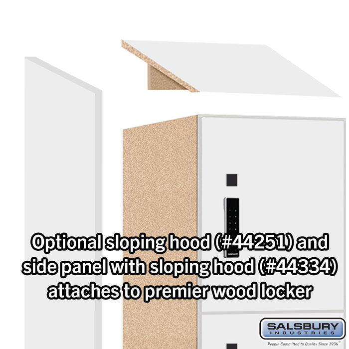 Salsbury 15" Wide Premier Wood Locker - Four Tier - 1 Wide - 6 Feet High - 18" Deep - Arctic White - Electronic Locks - Sweatfully