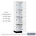 Salsbury 15" Wide Premier Wood Locker - Four Tier - 1 Wide - 6 Feet High - 18" Deep - Arctic White - Hasps - Sweatfully