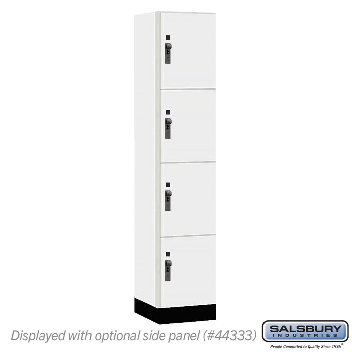 Salsbury 15" Wide Premier Wood Locker - Four Tier - 1 Wide - 6 Feet High - 18" Deep - Arctic White - Hasps - Sweatfully
