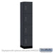 Salsbury 15" Wide Premier Wood Locker - Four Tier - 1 Wide - 6 Feet High - 18" Deep - Carbon Mesh - Electronic Locks - Sweatfully