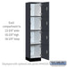 Salsbury 15" Wide Premier Wood Locker - Four Tier - 1 Wide - 6 Feet High - 18" Deep - Carbon Mesh - Resettable Combination Locks - Sweatfully