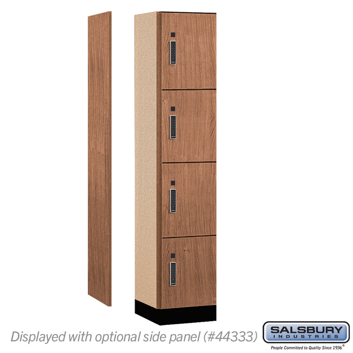 Salsbury 15" Wide Premier Wood Locker - Four Tier - 1 Wide - 6 Feet High - 18" Deep - Red Oak - Electronic Locks - Sweatfully