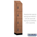 Salsbury 15" Wide Premier Wood Locker - Four Tier - 1 Wide - 6 Feet High - 18" Deep - Red Oak - Resettable Combination Locks - Sweatfully