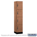 Salsbury 15" Wide Premier Wood Locker - Four Tier - 1 Wide - 6 Feet High - 18" Deep - Red Oak - Hasps - Sweatfully