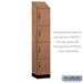 Salsbury 15" Wide Premier Wood Locker - Four Tier - 1 Wide - 6 Feet High - 18" Deep - Red Oak - Hasps - Sweatfully