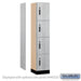 Salsbury 15" Wide Premier Wood Locker - Four Tier - 1 Wide - 6 Feet High - 18" Deep - Silver Teak - Electronic Locks - Sweatfully