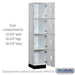 Salsbury 15" Wide Premier Wood Locker - Four Tier - 1 Wide - 6 Feet High - 18" Deep - Silver Teak - Electronic Locks - Sweatfully