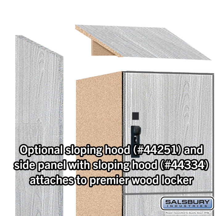 Salsbury 15" Wide Premier Wood Locker - Four Tier - 1 Wide - 6 Feet High - 18" Deep - Silver Teak - Hasps - Sweatfully