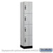 Salsbury 15" Wide Premier Wood Locker - Four Tier - 1 Wide - 6 Feet High - 18" Deep - Silver Teak - Hasps - Sweatfully