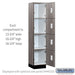 Salsbury 15" Wide Premier Wood Locker - Four Tier - 1 Wide - 6 Feet High - 18" Deep - Skyline Walnut - Electronic Locks - Sweatfully