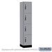 Salsbury 15" Wide Premier Wood Locker - Four Tier - 1 Wide - 6 Feet High - 18" Deep - Winter Fog - Electronic Locks - Sweatfully