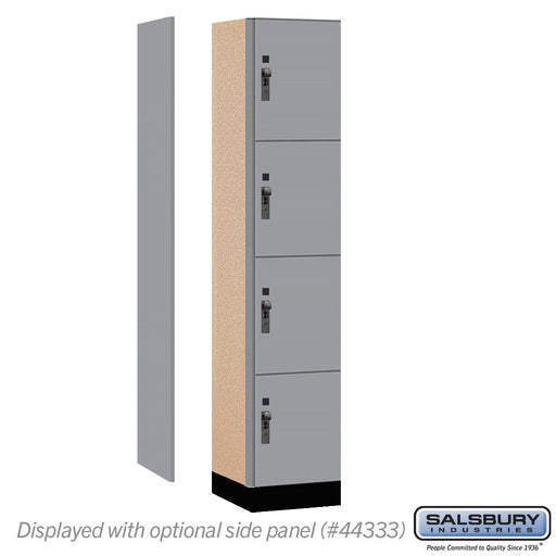 Salsbury 15" Wide Premier Wood Locker - Four Tier - 1 Wide - 6 Feet High - 18" Deep - Winter Fog - Hasps - Sweatfully
