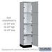 Salsbury 15" Wide Premier Wood Locker - Four Tier - 1 Wide - 6 Feet High - 18" Deep - Winter Fog - Hasps - Sweatfully
