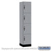 Salsbury 15" Wide Premier Wood Locker - Four Tier - 1 Wide - 6 Feet High - 18" Deep - Winter Fog - Hasps - Sweatfully