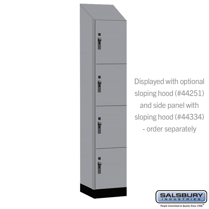 Salsbury 15" Wide Premier Wood Locker - Four Tier - 1 Wide - 6 Feet High - 18" Deep - Winter Fog - Hasps - Sweatfully