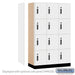Salsbury 15" Wide Premier Wood Locker - Four Tier - 3 Wide - 6 Feet High - 21" Deep - Arctic White - Electronic Locks - Sweatfully