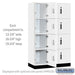 Salsbury 15" Wide Premier Wood Locker - Four Tier - 3 Wide - 6 Feet High - 21" Deep - Arctic White - Electronic Locks - Sweatfully