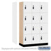 Salsbury 15" Wide Premier Wood Locker - Four Tier - 3 Wide - 6 Feet High - 21" Deep - Arctic White - Resettable Combination Locks - Sweatfully