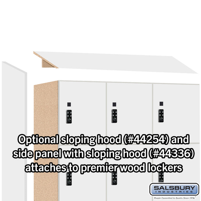 Salsbury 15" Wide Premier Wood Locker - Four Tier - 3 Wide - 6 Feet High - 21" Deep - Arctic White - Resettable Combination Locks - Sweatfully