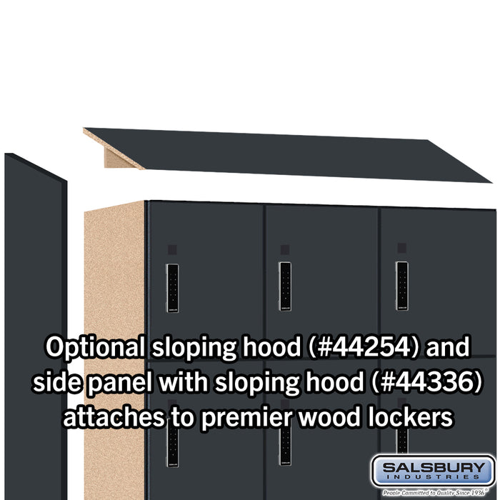 Salsbury 15" Wide Premier Wood Locker - Four Tier - 3 Wide - 6 Feet High - 21" Deep - Carbon Mesh - Electronic Locks - Sweatfully