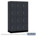 Salsbury 15" Wide Premier Wood Locker - Four Tier - 3 Wide - 6 Feet High - 21" Deep - Carbon Mesh - Electronic Locks - Sweatfully