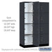 Salsbury 15" Wide Premier Wood Locker - Four Tier - 3 Wide - 6 Feet High - 21" Deep - Carbon Mesh - Hasps - Sweatfully