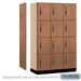 Salsbury 15" Wide Premier Wood Locker - Four Tier - 3 Wide - 6 Feet High - 21" Deep - Red Oak - Electronic Locks - Sweatfully