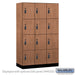 Salsbury 15" Wide Premier Wood Locker - Four Tier - 3 Wide - 6 Feet High - 21" Deep - Red Oak - Resettable Combination Locks - Sweatfully