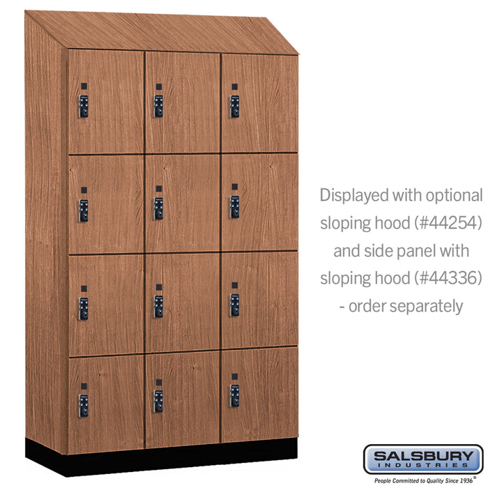 Salsbury 15" Wide Premier Wood Locker - Four Tier - 3 Wide - 6 Feet High - 21" Deep - Red Oak - Resettable Combination Locks - Sweatfully