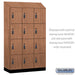 Salsbury 15" Wide Premier Wood Locker - Four Tier - 3 Wide - 6 Feet High - 21" Deep - Red Oak - Resettable Combination Locks - Sweatfully