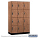 Salsbury 15" Wide Premier Wood Locker - Four Tier - 3 Wide - 6 Feet High - 21" Deep - Red Oak - Hasps - Sweatfully