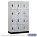 Salsbury 15" Wide Premier Wood Locker - Four Tier - 3 Wide - 6 Feet High - 21" Deep - Silver Teak - Resettable Combination Locks - Sweatfully