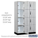 Salsbury 15" Wide Premier Wood Locker - Four Tier - 3 Wide - 6 Feet High - 21" Deep - Silver Teak - Hasps - Sweatfully