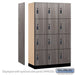 Salsbury 15" Wide Premier Wood Locker - Four Tier - 3 Wide - 6 Feet High - 21" Deep - Skyline Walnut - Resettable Combination Locks - Sweatfully