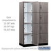 Salsbury 15" Wide Premier Wood Locker - Four Tier - 3 Wide - 6 Feet High - 21" Deep - Skyline Walnut - Hasps - Sweatfully