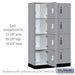 Salsbury 15" Wide Premier Wood Locker - Four Tier - 3 Wide - 6 Feet High - 21" Deep - Winter Fog - Electronic Locks - Sweatfully