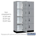 Salsbury 15" Wide Premier Wood Locker - Four Tier - 3 Wide - 6 Feet High - 21" Deep - Winter Fog - Resettable Combination Locks - Sweatfully