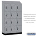 Salsbury 15" Wide Premier Wood Locker - Four Tier - 3 Wide - 6 Feet High - 21" Deep - Winter Fog - Resettable Combination Locks - Sweatfully