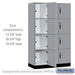 Salsbury 15" Wide Premier Wood Locker - Four Tier - 3 Wide - 6 Feet High - 21" Deep - Winter Fog - Hasps - Sweatfully