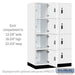 Salsbury 15" Wide Premier Wood Locker - Four Tier - 3 Wide - 6 Feet High - 24" Deep - Arctic White - Resettable Combination Locks - Sweatfully