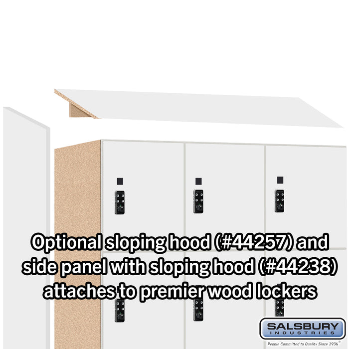 Salsbury 15" Wide Premier Wood Locker - Four Tier - 3 Wide - 6 Feet High - 24" Deep - Arctic White - Resettable Combination Locks - Sweatfully