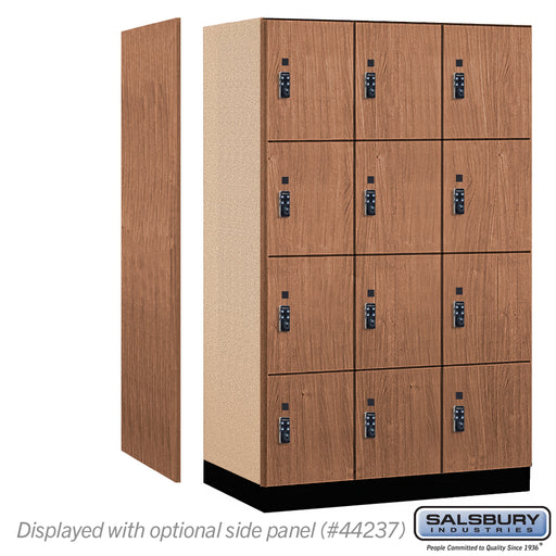 Salsbury 15" Wide Premier Wood Locker - Four Tier - 3 Wide - 6 Feet High - 24" Deep - Red Oak - Resettable Combination Locks - Sweatfully