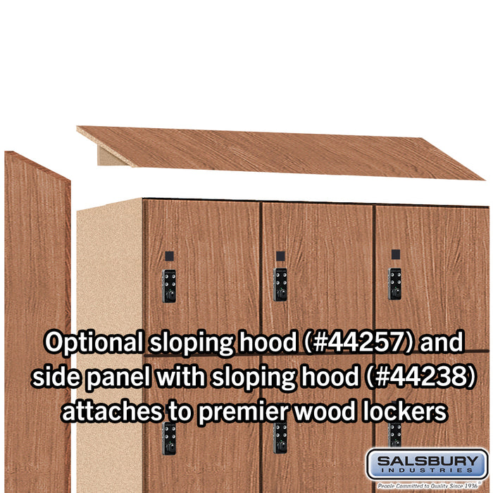 Salsbury 15" Wide Premier Wood Locker - Four Tier - 3 Wide - 6 Feet High - 24" Deep - Red Oak - Resettable Combination Locks - Sweatfully