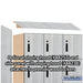 Salsbury 15" Wide Premier Wood Locker - Four Tier - 3 Wide - 6 Feet High - 24" Deep - Silver Teak - Electronic Locks - Sweatfully