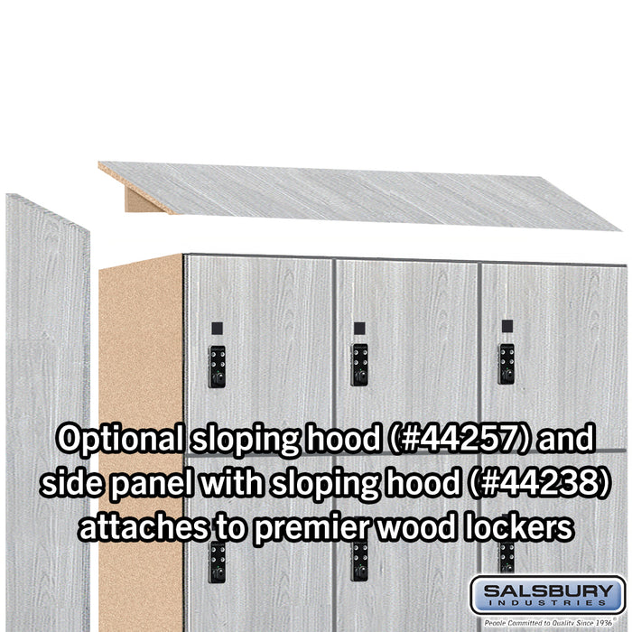 Salsbury 15" Wide Premier Wood Locker - Four Tier - 3 Wide - 6 Feet High - 24" Deep - Silver Teak - Resettable Combination Locks - Sweatfully