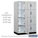 Salsbury 15" Wide Premier Wood Locker - Four Tier - 3 Wide - 6 Feet High - 24" Deep - Silver Teak - Hasps - Sweatfully